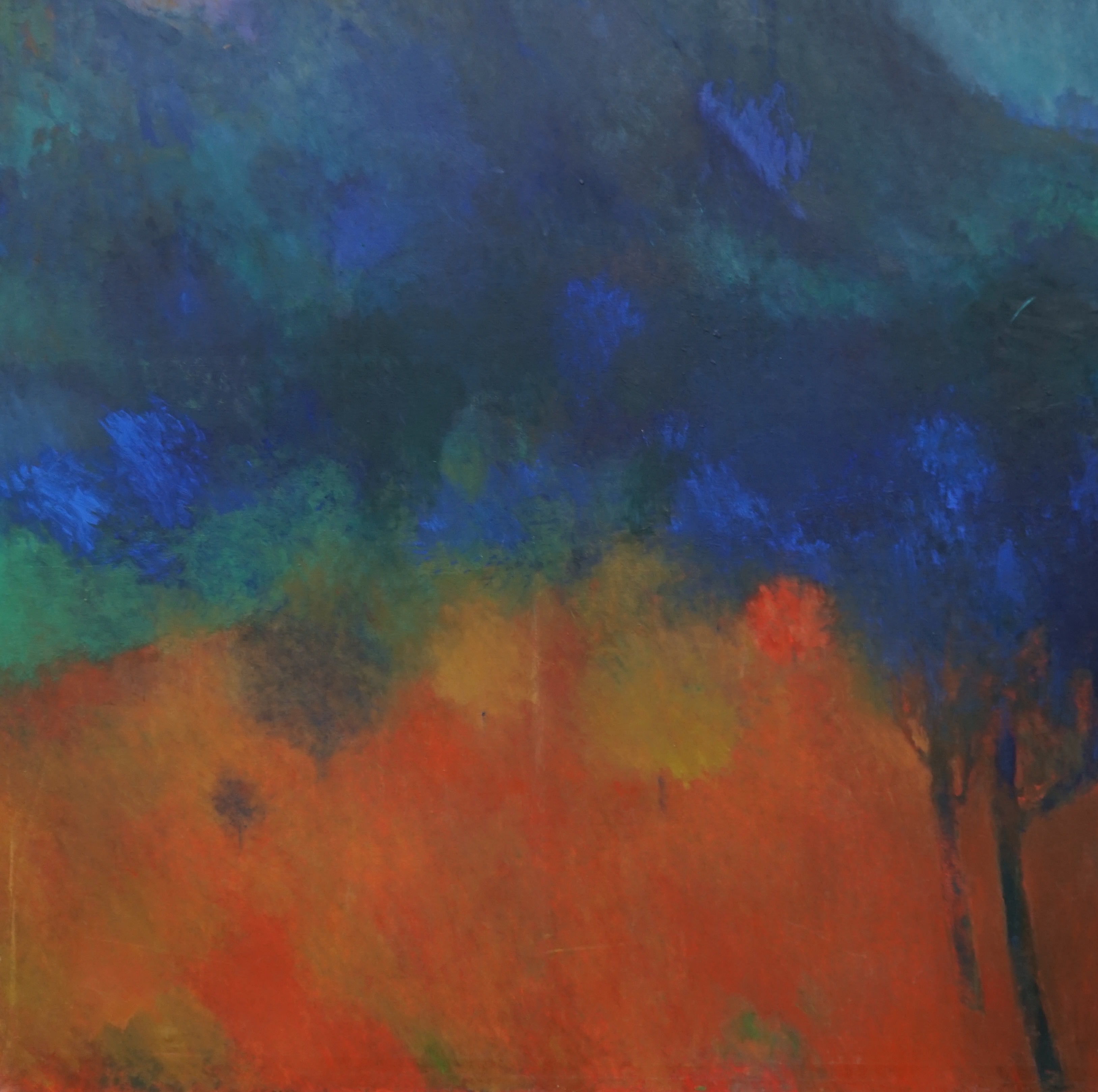 John Speirs, oil on canvas, abstract composition, unsigned, 100 x 100cm, unframed. Condition - good